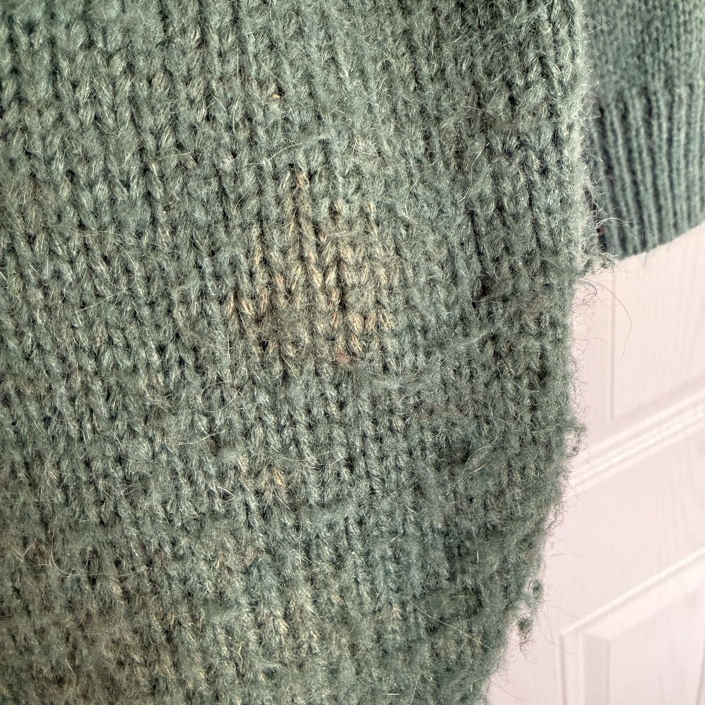 Sundance green floral embroidered button down cardigan sweater - L - Picture 4 of 5